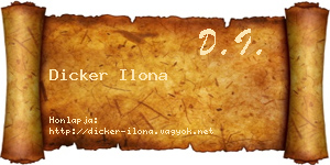 Dicker Ilona névjegykártya